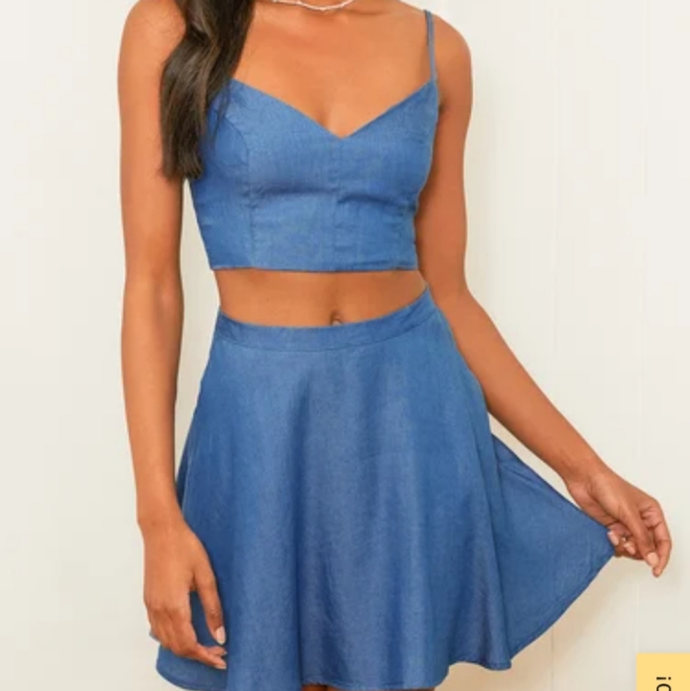 Lulus two-piece chambray dress